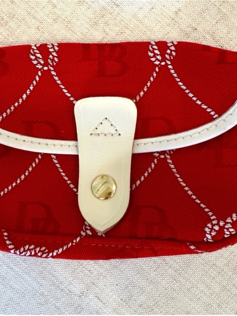 Dooney & Bourke Red and White Clutch Wristlet